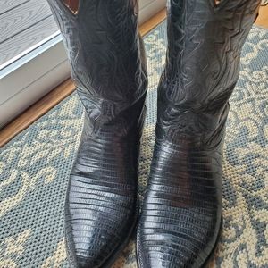 Lucchese Black Lizard Boots